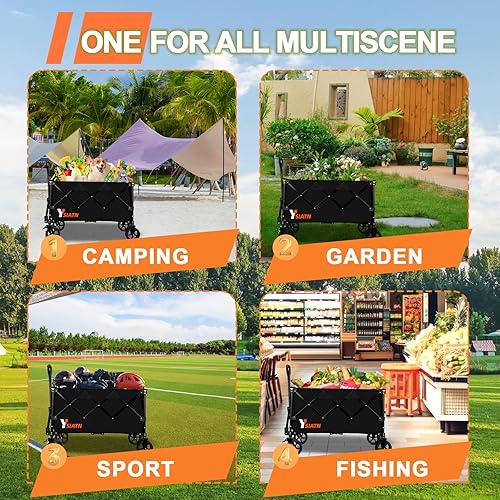 Miniatura 6 de Carro plegable con ruedas plegable, carrito plegable con rueda todo terreno, carritos grandes de comestibles sobre ruedas, carros utilitarios