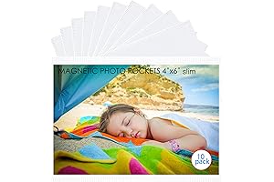 10 Pack Premium Super Slim Clear 4"x6" Magnetic Picture Frames for Refrigerator & Home Decor
