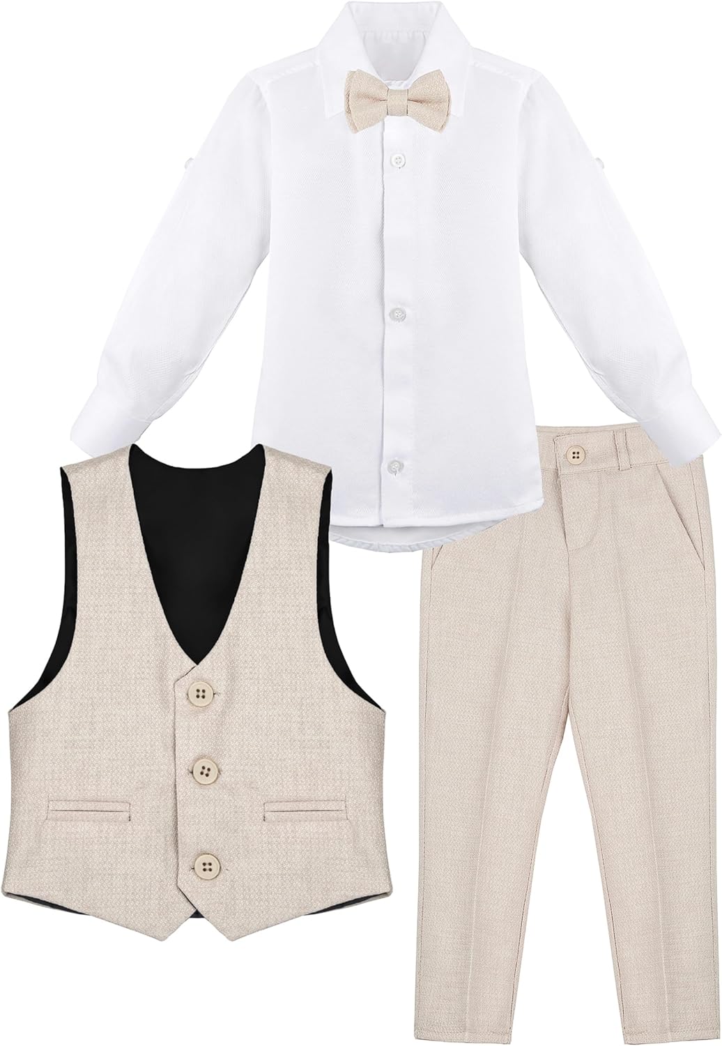 Lilax Boys Formal Suit 4 Piece Vest, Pants and Tie Dresswear Suit Set - Image 5