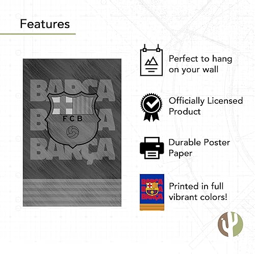 Miniatura 3 de Desert Cactus FC Barcelona - Póster de fútbol de fútbol de 24 x 36 pulgadas, decoración oficial para fanáticos (24 x 36, estilo F)