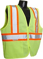 Radians SV22-2 Economy Class 2 High Visibility Safety Vest with Two-Tone Trim, Large Green Mesh Zipper Closure - ANSI Compliant