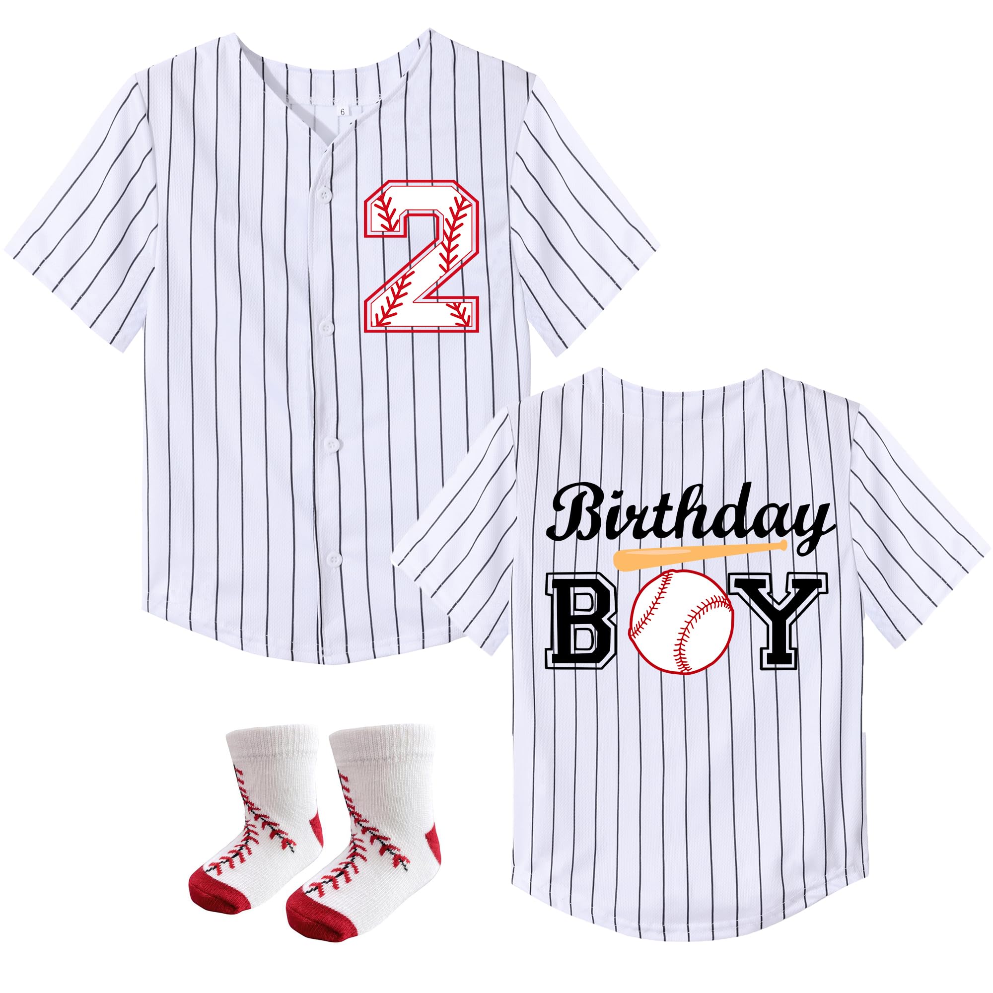 Sptuoiy Baby Baseball Jersey and Socks 2pcs Set Birthday - softball | Mubboo