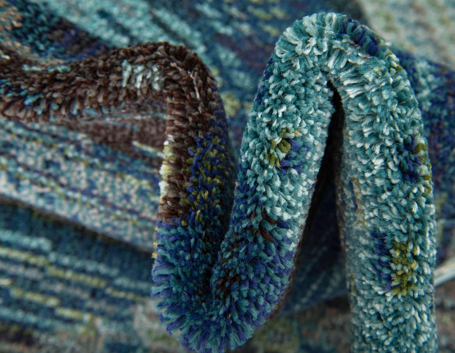 Unique Loom Sedona Collection Geometric, Southwestern, Over-Dyed, Abstract, Bright Colors Area Rug (3' 3 x 5' 3 Rectangular, Blue/Navy Blue)