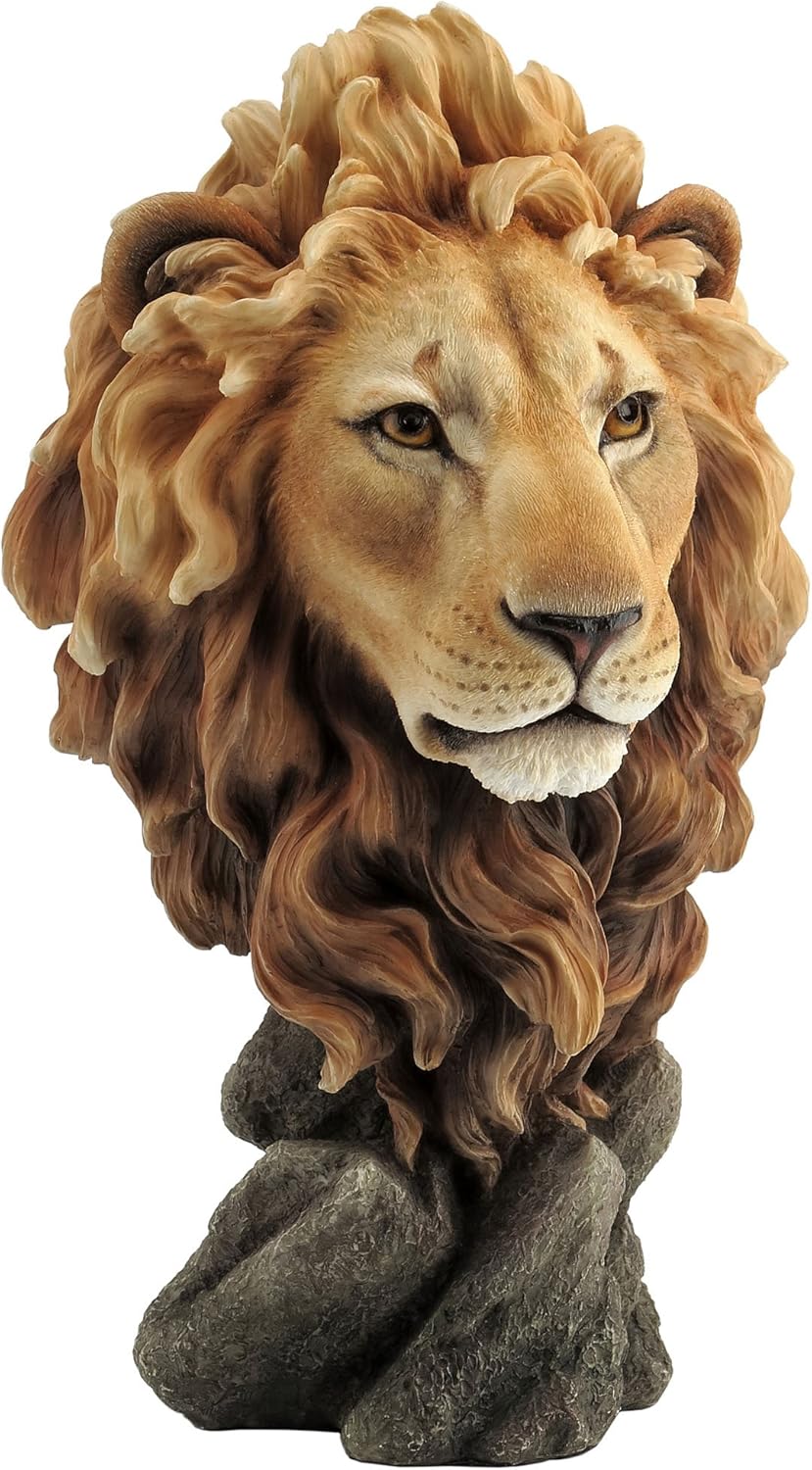 Large Lion Head Bust - King of The Jungle Statue Sculpture