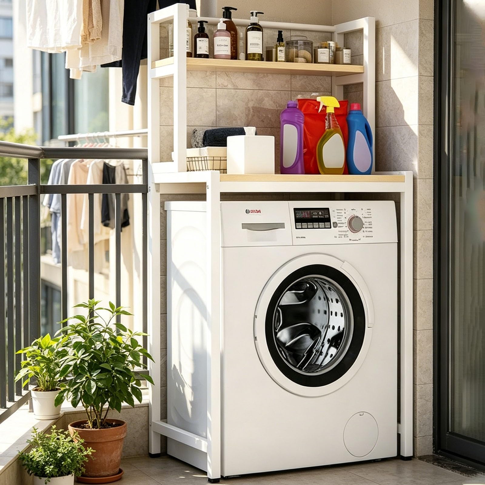kumamart Over Washing Machine Storage Unit, 2/3 Tier Washing Machine Shelf