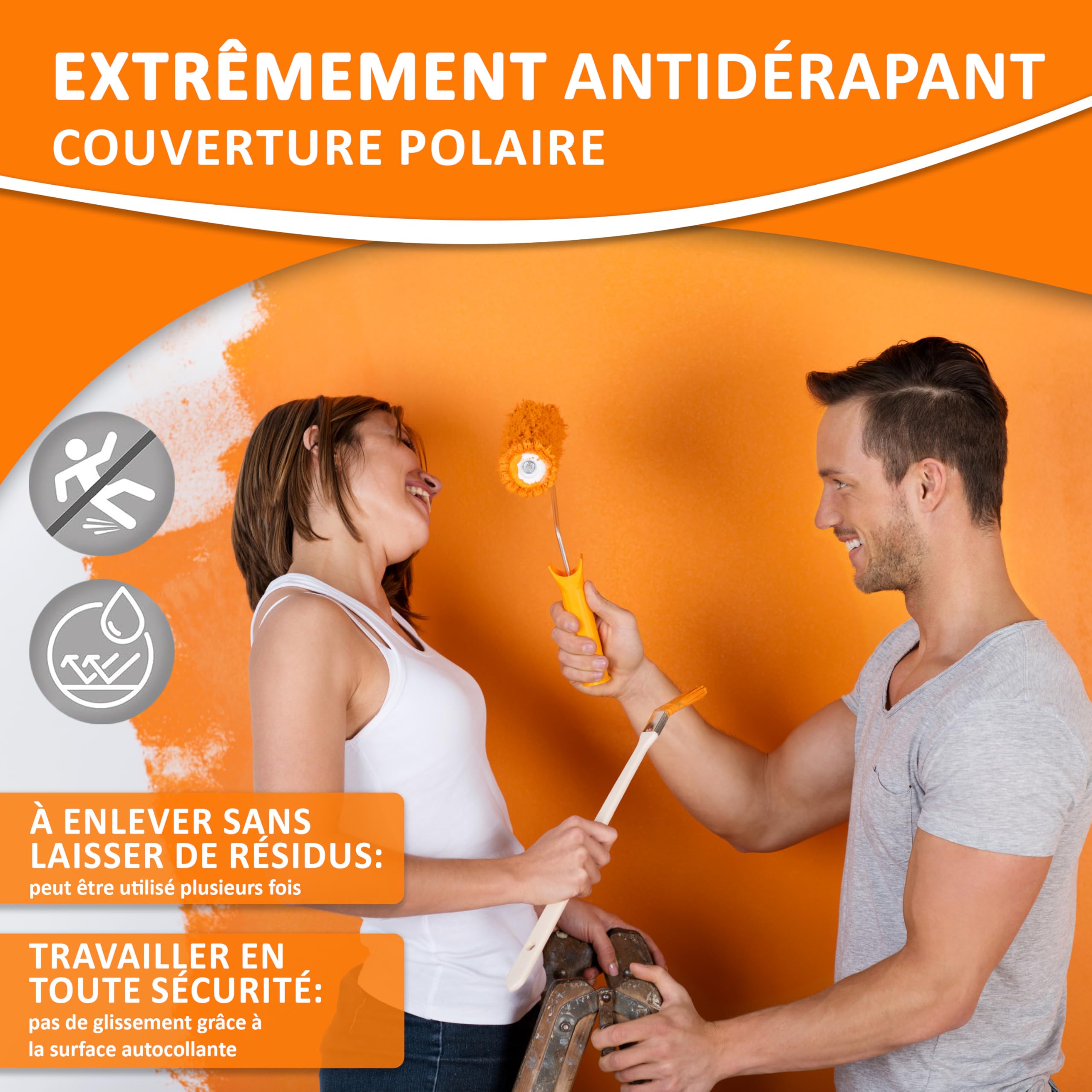 easyliner® non-tissé de peintre avec revêtement adhésif - 25 m² - Qualité supérieure - Poids: 160 g/m² - Protection parfaite pour les revêtements de sol (rouleau de 25 m²)
