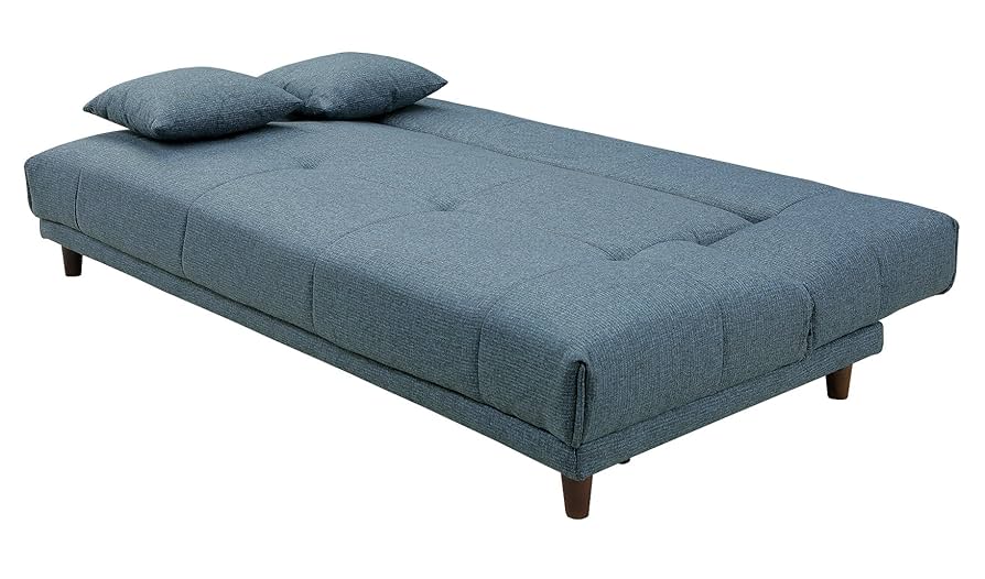 ★最終値下げ★ソファベッド　シングル★　布張り　ブルー　クッション１個付 大川家具通販リラックス本店,ソファベッド ソファーベッド 幅