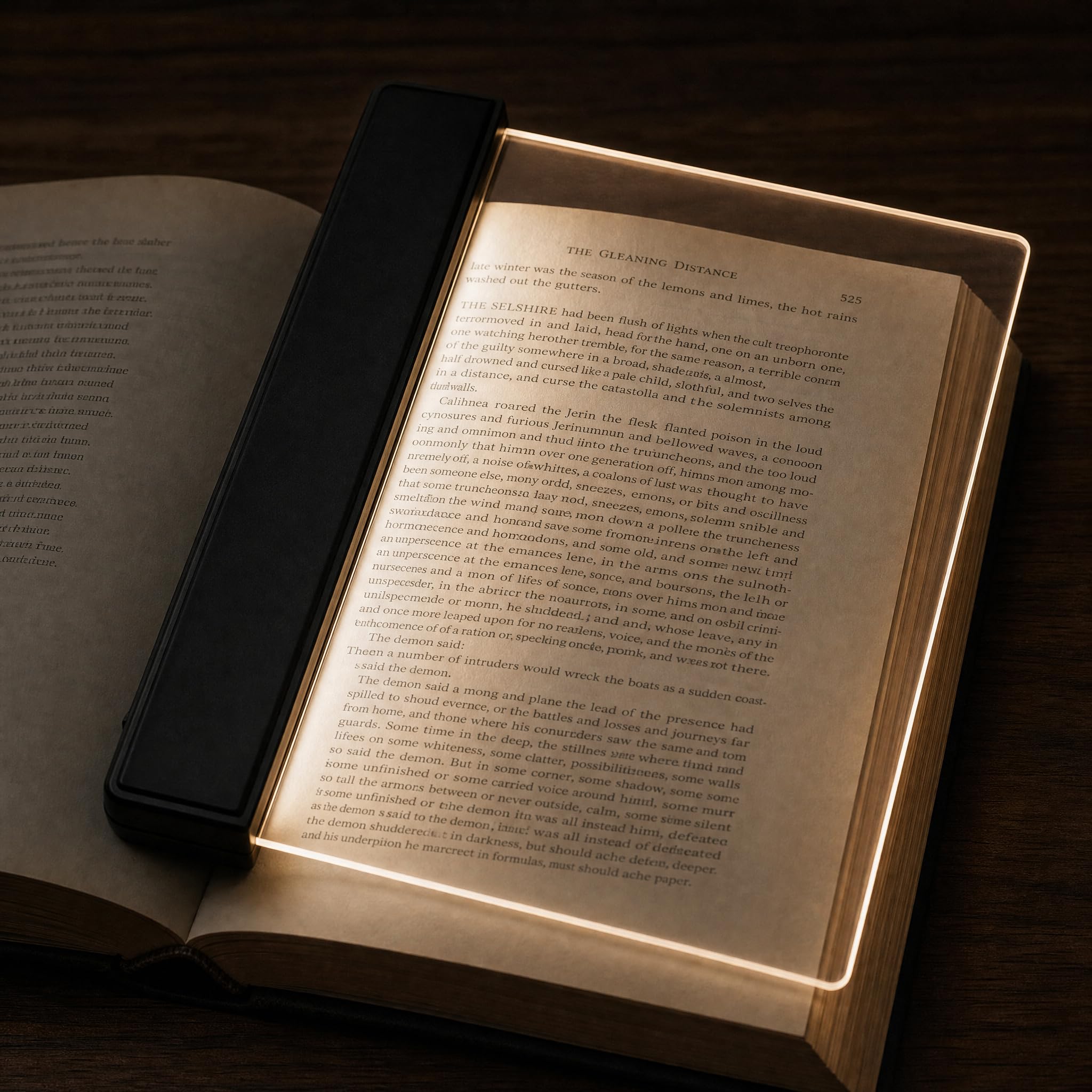 Flat Book Light, Black LED Reading Light for Bed, 17x14cm Portable Panel Book Page Light, Eye Protection Battery Powered Night Light，Booklight for Reading in Bed