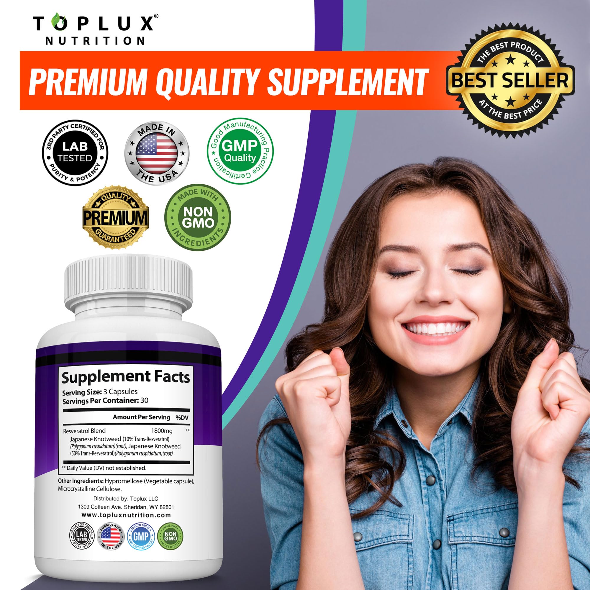 Resveratrol Supplement 1800 mg Antioxidant Complex - Highly Potent Natural Trans-Resveratrol Pills for Healthy Aging, Overall Health Support, Immune System, Brain Function, for Men Women, 90 Capsules — Amazon image 6
