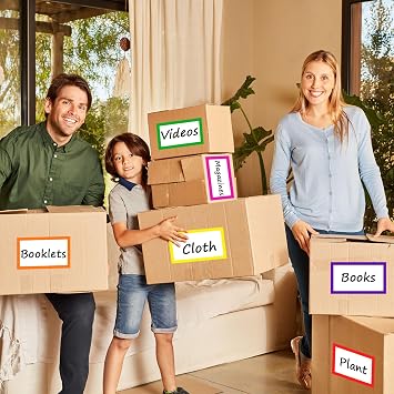 15x10cm Large Moving Labels for Boxes, 8 Color-Coded Home Moving Packing Box Labels, Moving Supplies Moving Stickers with Large Writable Notes Areas (160 Pcs)