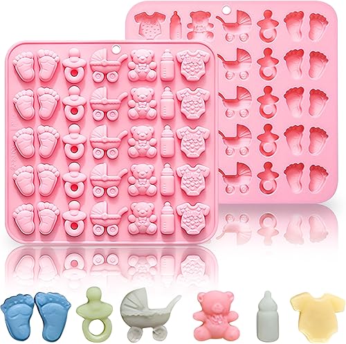 Lindo molde de silicona para pastel de fondant, moldes para pies de bebé, mameluco para bebé, molde para chupete, molde de silicona para dulces de