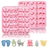 Cute Baby Silicone Fondant Cake Mold, Baby Feet Molds Baby Onesie Baby Bottle Pacifier Mold, Silicone Chocolate Candy Mold Baking Mould for Baby Shower Cake Decoration Gummy Sugar Cupcake Topper