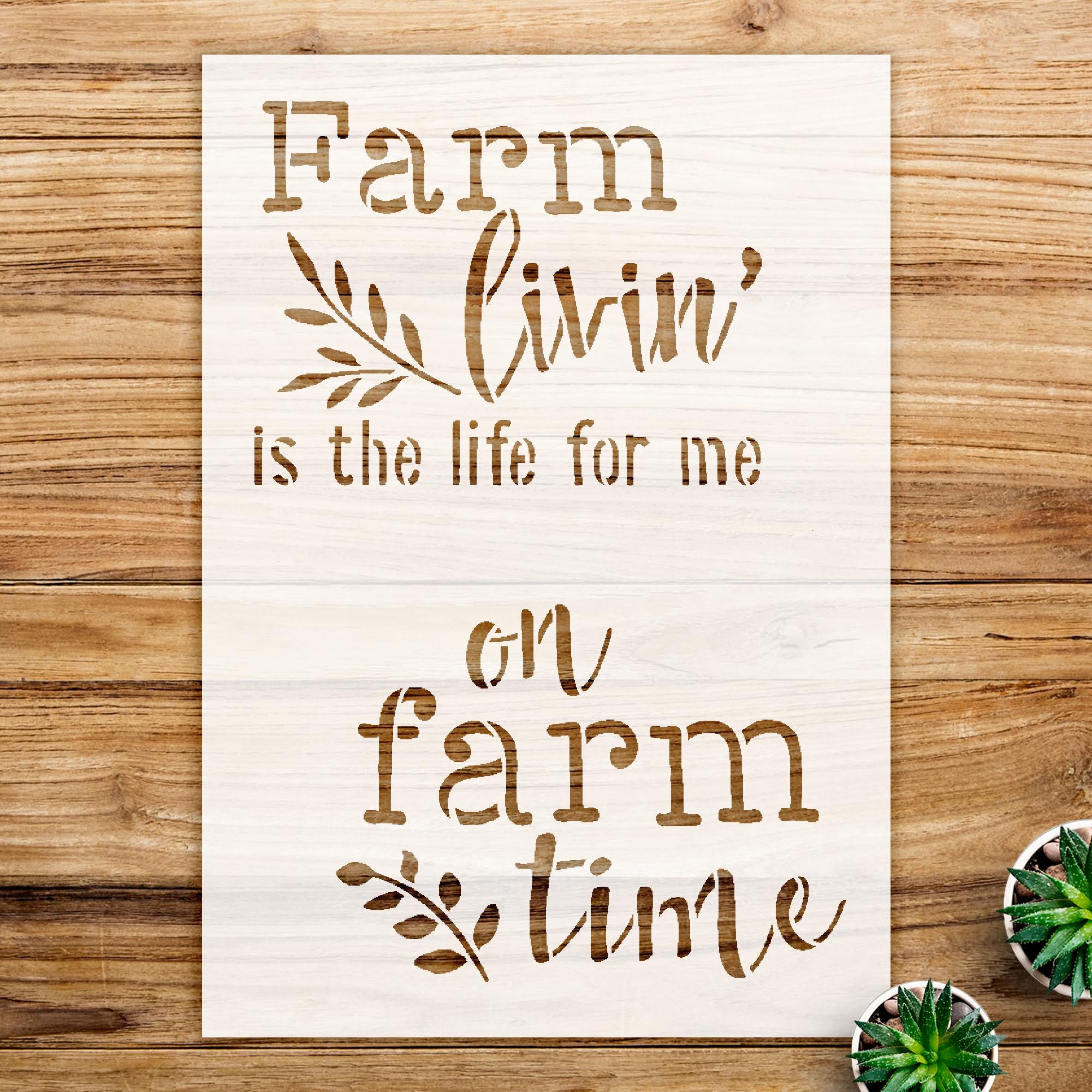 Wheat Grain Stalk Stencil Set for Walls and Crafts, Rustic Farmhouse Design, Ideal for Home Decor and DIY Projects - Size A2 (16.4