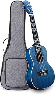 Ranch 26" Tenor Ukulele, Starry Blue Sapele Wood, with Gig Bag＆Lessons | Smooth Rosewood Fingerboard and Bridge, Okoume Neck For Effortless, Accurate Playability