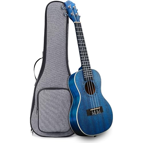Tenor Ukulele Ranch 26 inch Professional Wooden ukelele Instrument with Online 12 Lessons and Gig Bag - Small Hawaiian Guitar - Starry Blue
