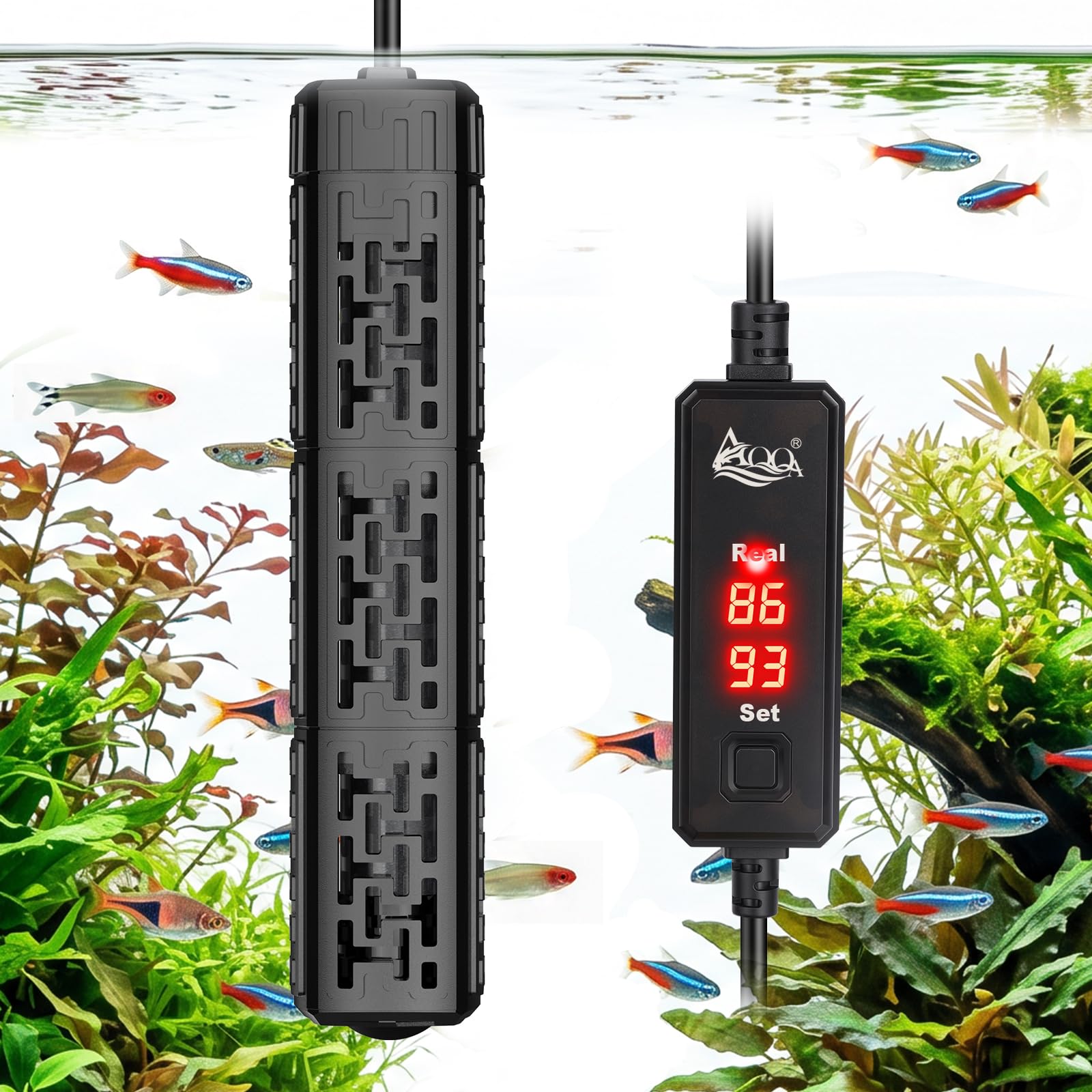 AQQA Fish Tank Heater,Aquarium Heater for 21–40 Gal,Set Temperature 59℉-93℉