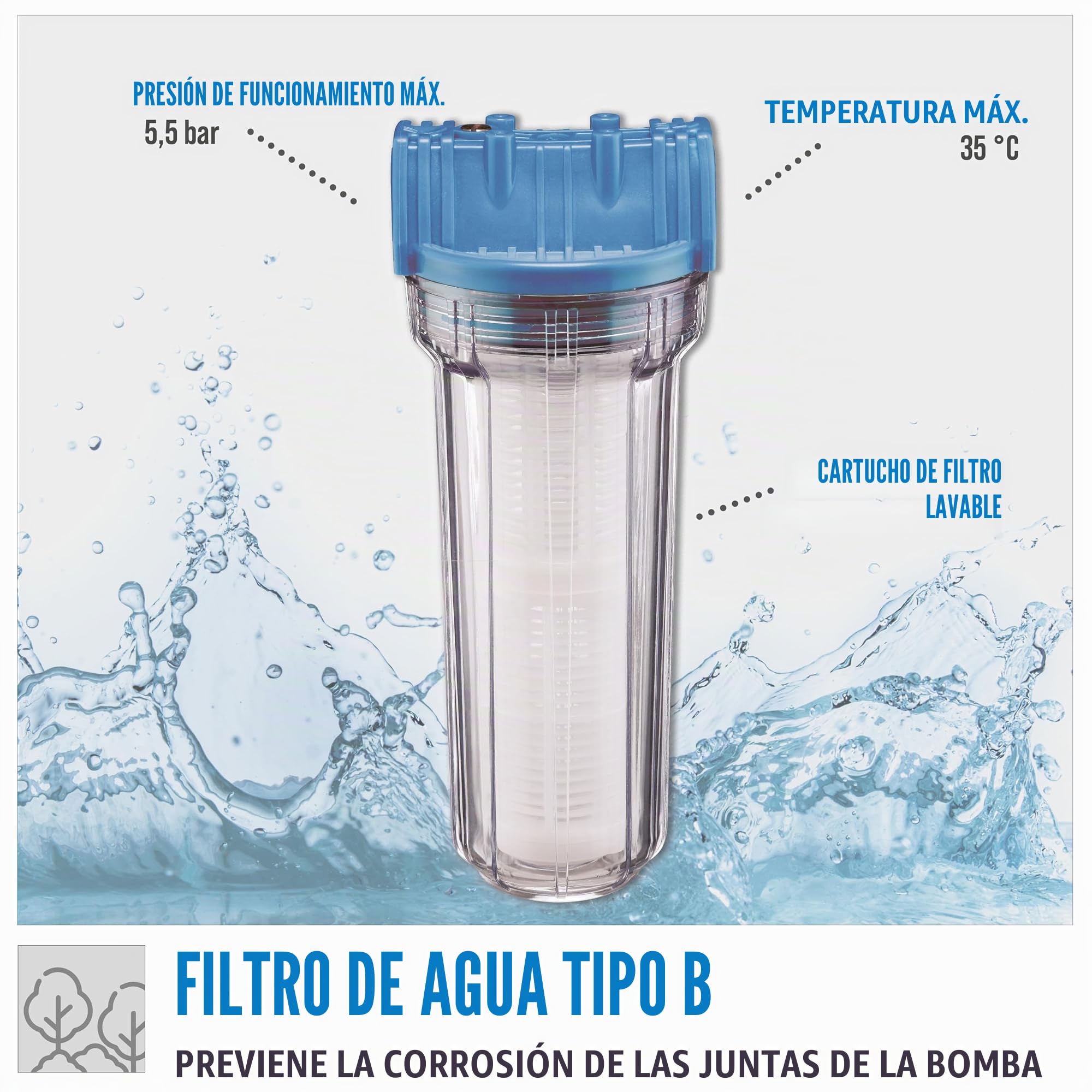 Gude 94462 - Filtro de agua (130 x 150 x 295 mm, 1,03 kg)