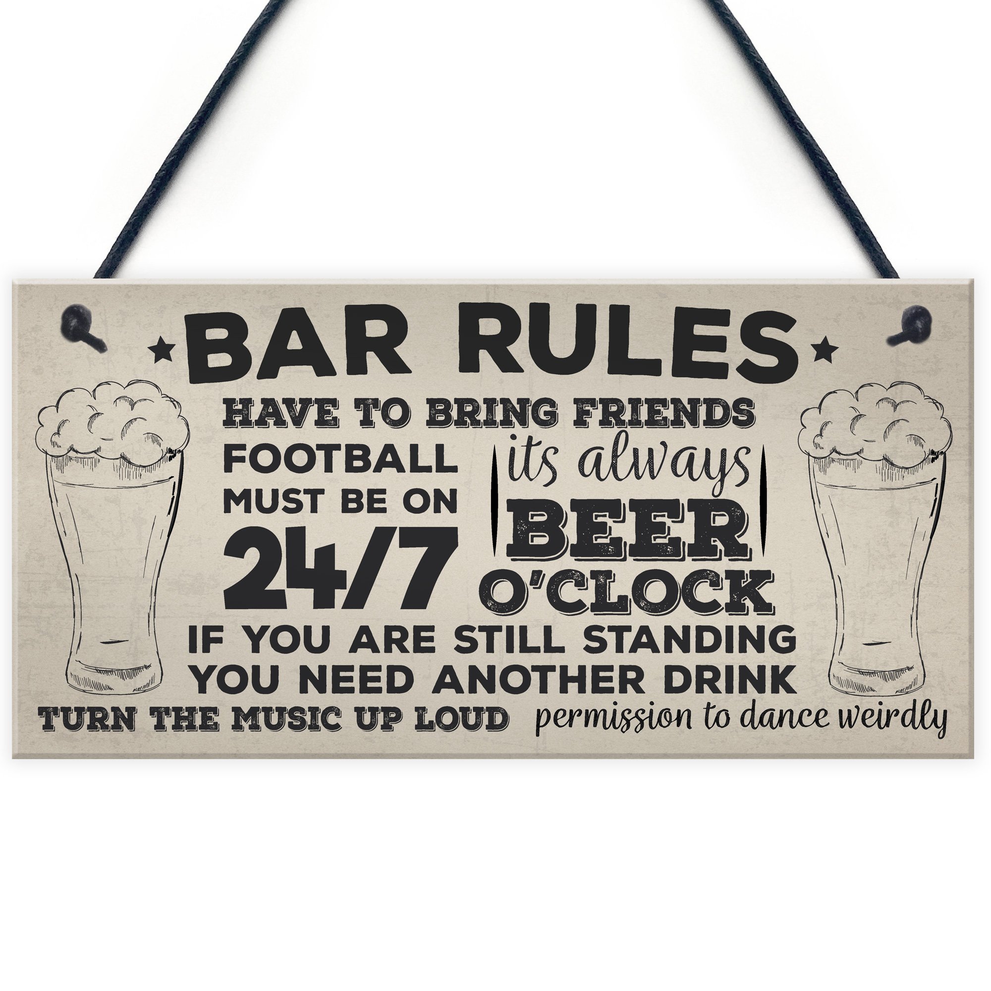 Red Ocean Bar Rules Still Standing Alcohol Beer Pub Plaque Funny Man Cave Sign Wall Dad Birthday Gift For Him