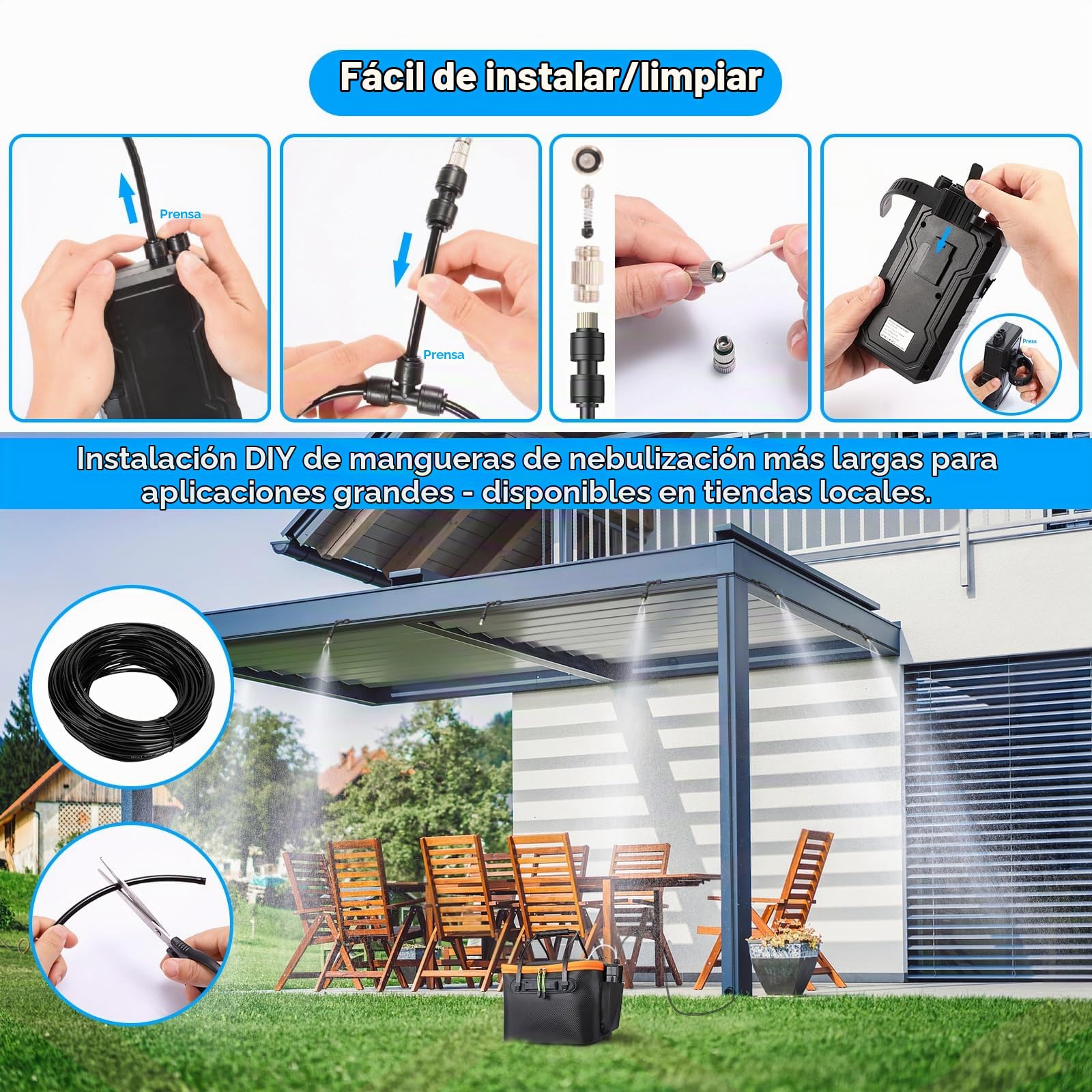 Ausic Sistema de refrigeración por nebulización de 8 m