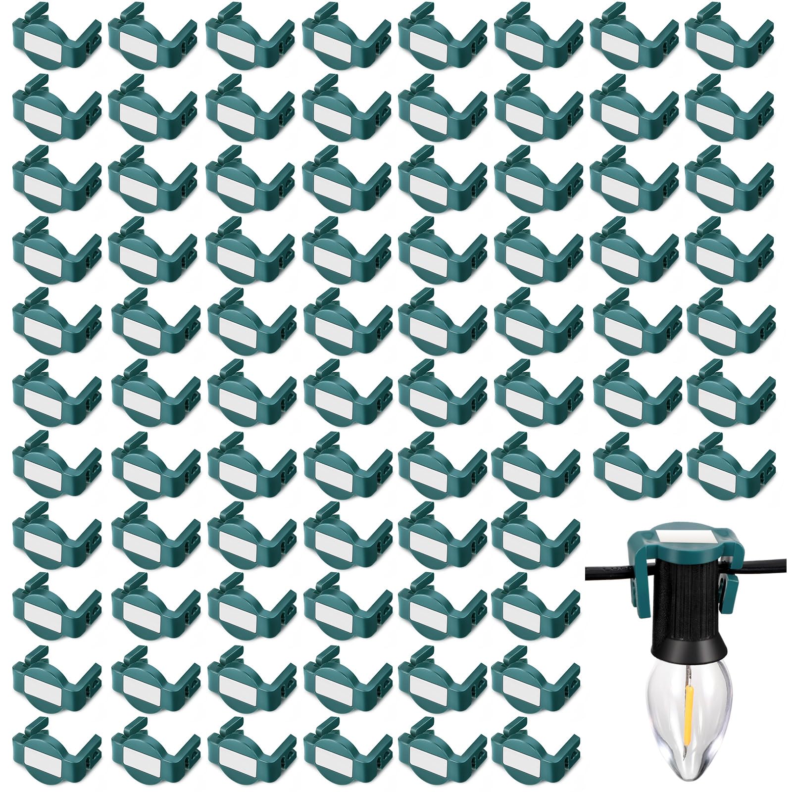 120 Magnetische Weihnachtslicht-Clips Für C9-Sockel – Transparent, Für Dachrinne, Zaun & Außendekoration