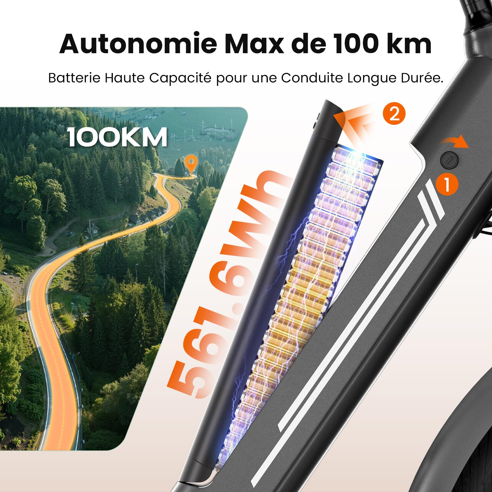 Touroll J1/J1 St/J1 Pro Vélo Électrique 27.5" Adulte, Autonomie 100KM, Moteur 250W, Batterie 15.6AH, E-Bike Trekking