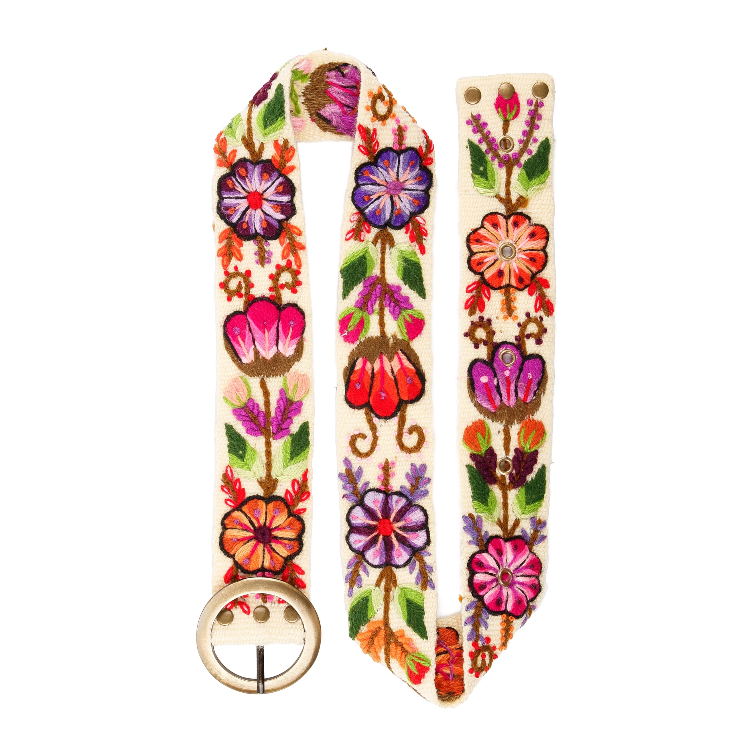 Embroidered Flower Belt for Women - Mexican Style Floral Belt