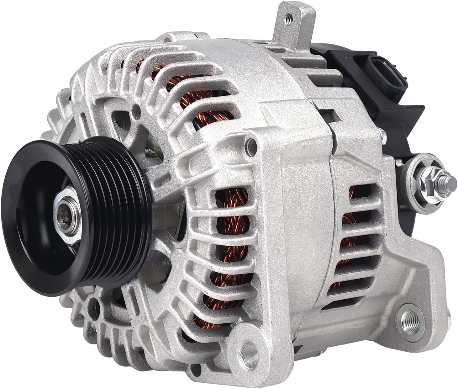 KUSATEC Alternator Fit for Nissan Frontier 2008-2019, Pathfinder 2008-2012, Armada 2007-2015, Titan 2008-2015, INFINITI QX56 2008-2010, 12V 130A CW 7-Groove Pulley
