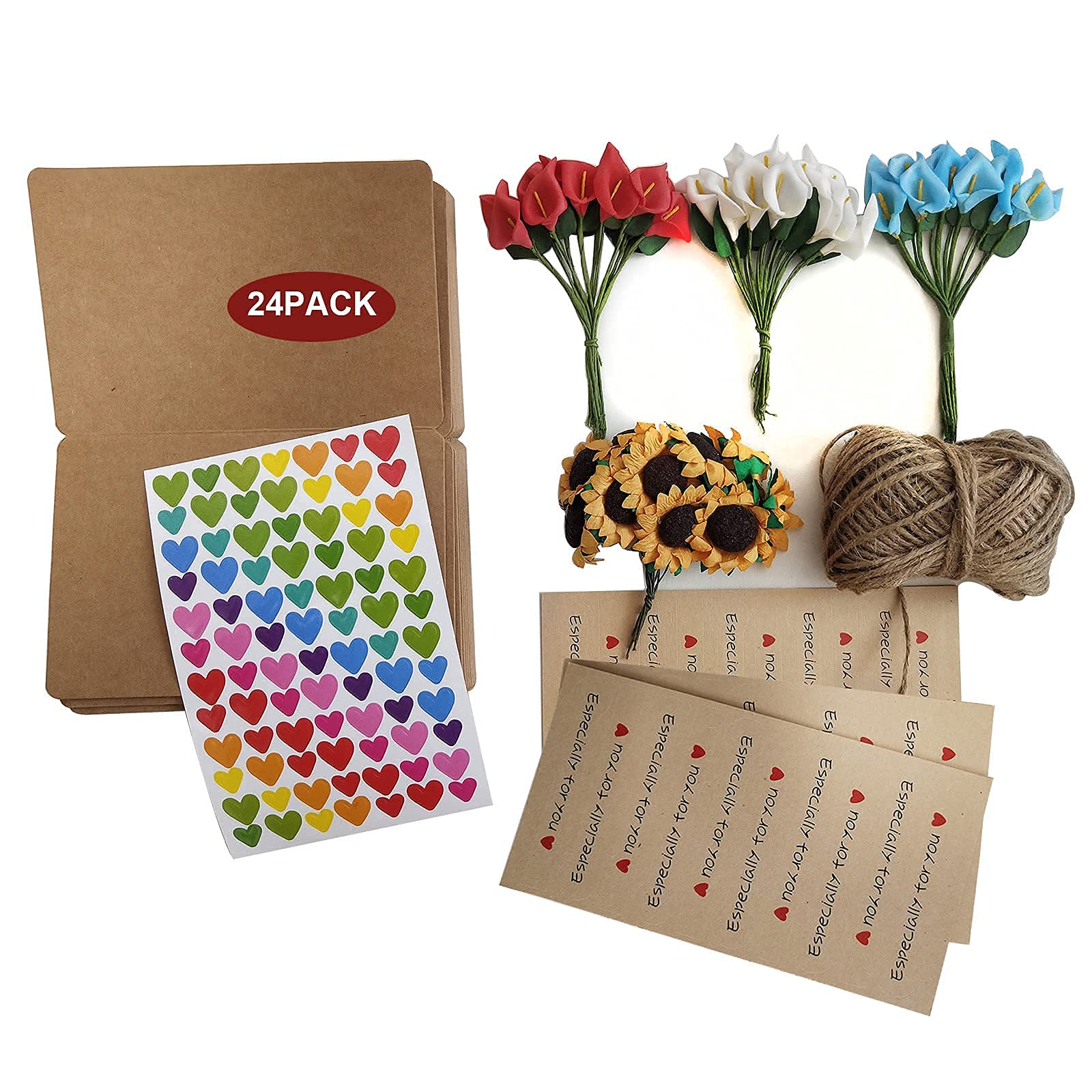 Dried Flower Craft Paper Greeting Card Bulk Blank Note Cards Diy Gift All Occasion Invitation Cards Vintage Thank You Kraft Cards Handmade Sunflower Callas Flower Card