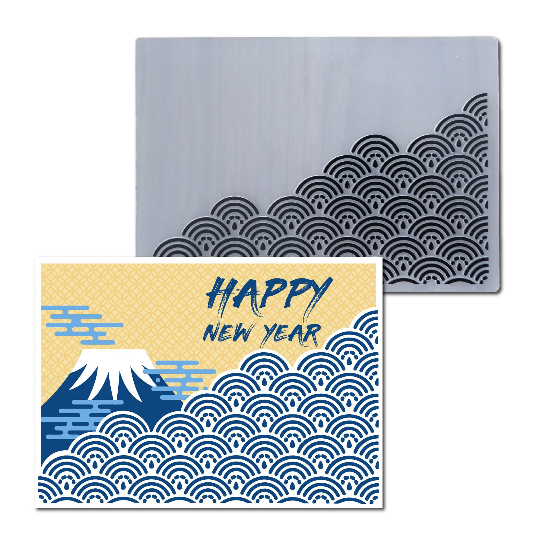 Arbuya Ocean Waves Background Plastic Embossing Folders for Card Making or Retro Style Sea Wave Embossing Folder for Gift Tag Paper Crafting Home Decoration