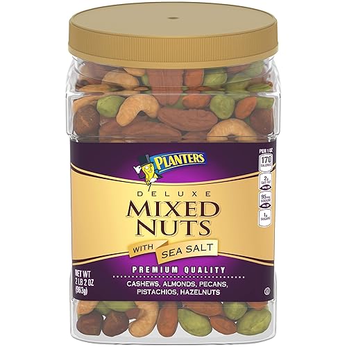 Miniatura 5 de PLANTERS Mezcla de nueces mixtas sin sal y saladas, 2.16 libras