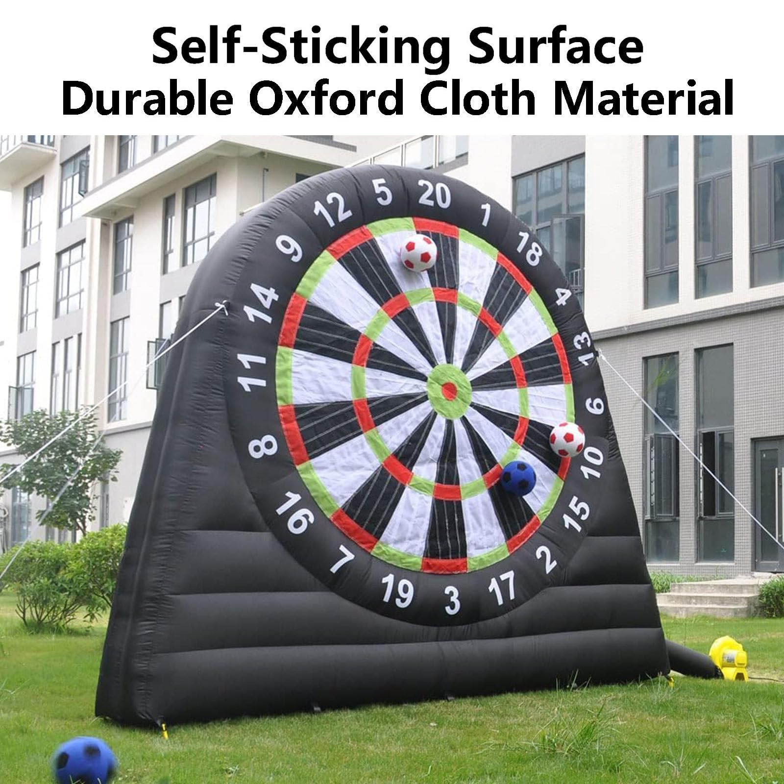 Juego de mesa de dardos de fútbol inflable, diana gigante para diversión al aire libre, incluye 8 pelotas de fútbol y soplador para entrenamiento portátil