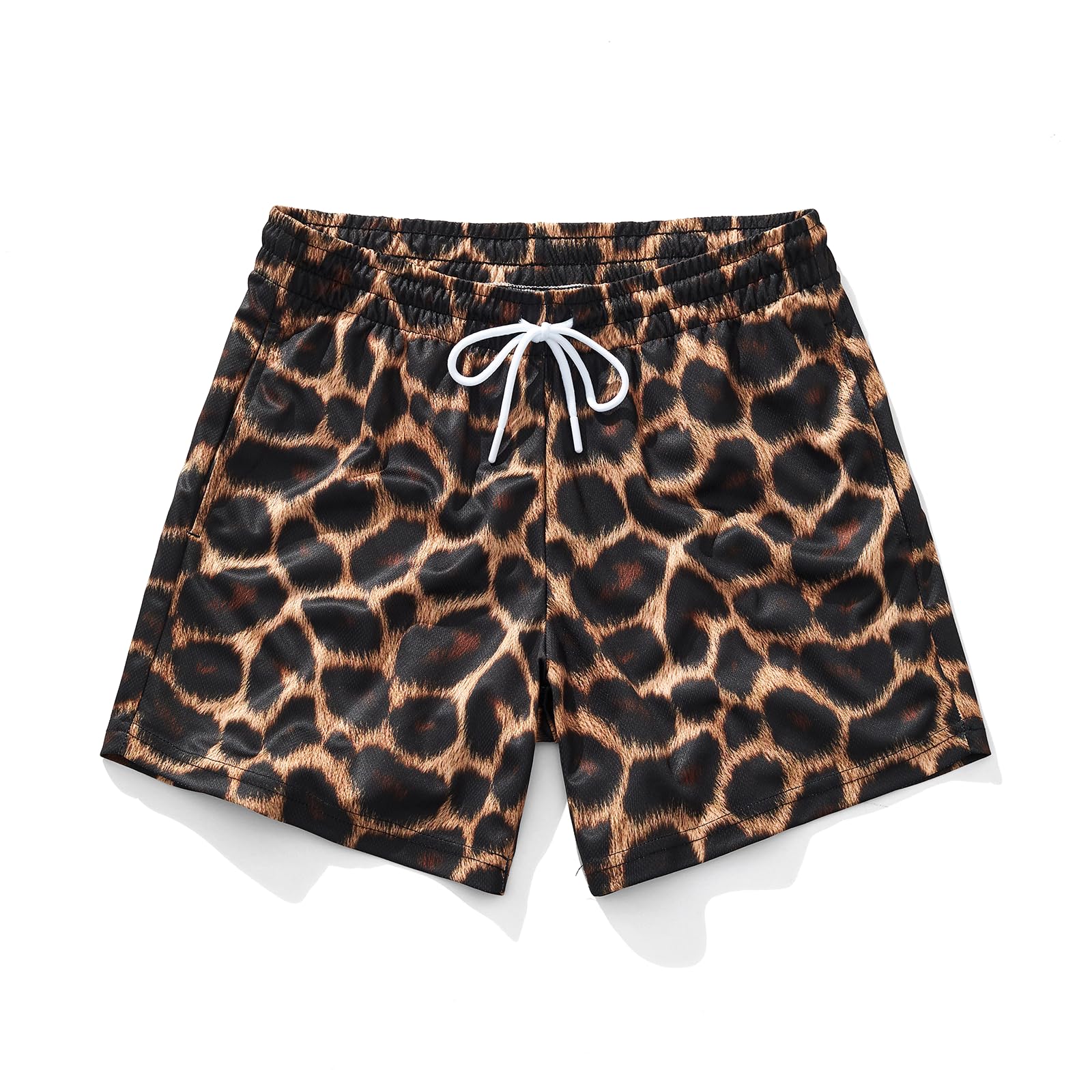 AIMPACT Mens Graphic Print Shorts 5 Inch Workout Gym Running Basketball Summer Beach Board Shorts for Men