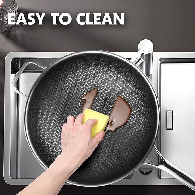 Wok de Acero Inoxidable Antiadherente 13 pulgadas con Tapa miniatura 7