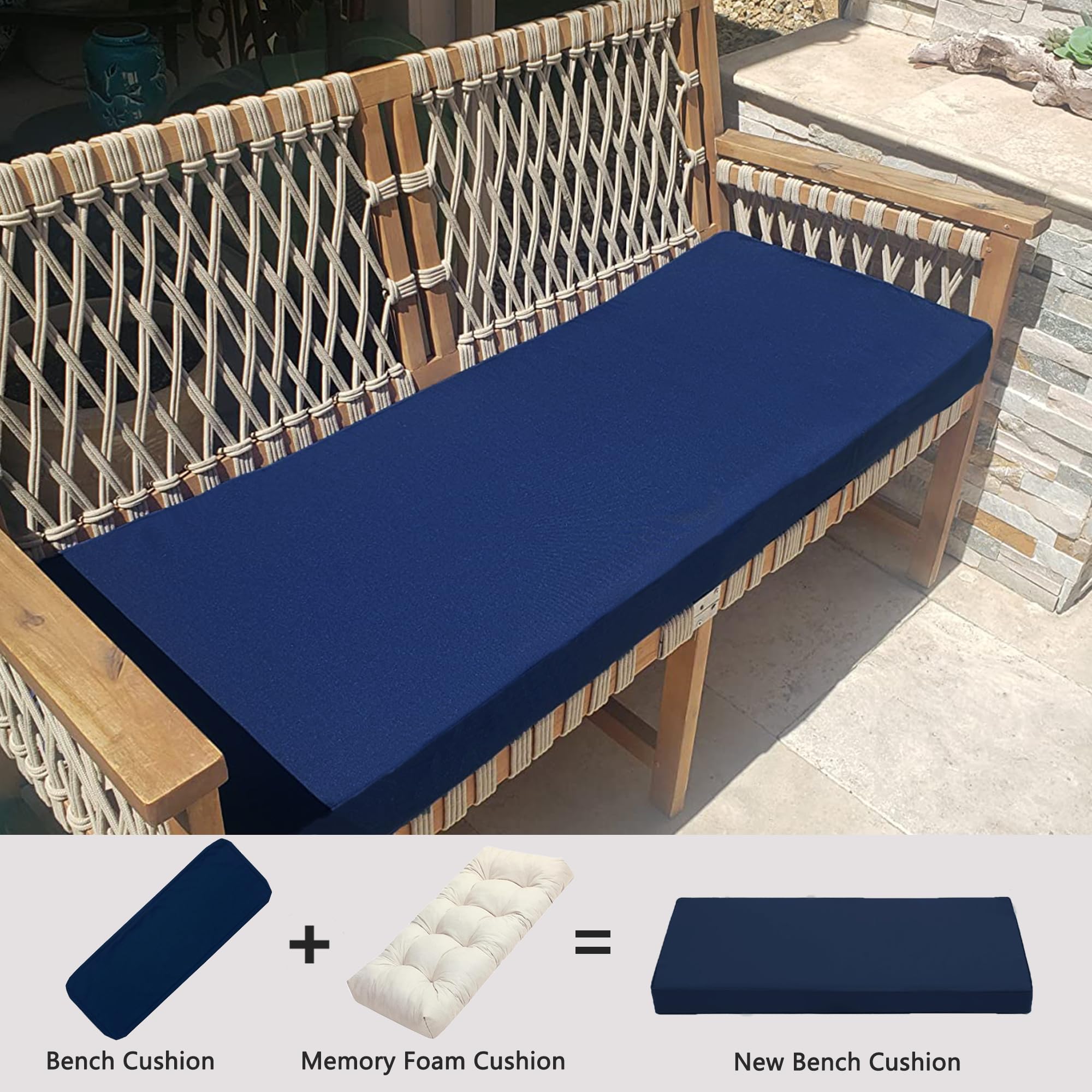 Bench Cushion Outdoor/Indoor Cover 42 X 16 X Inch,Waterproof