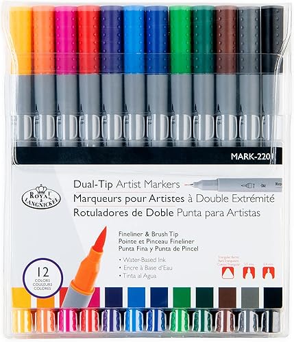 Royal & Langnickel Marcadores de artista de doble punta, colores surtidos, 12 piezas