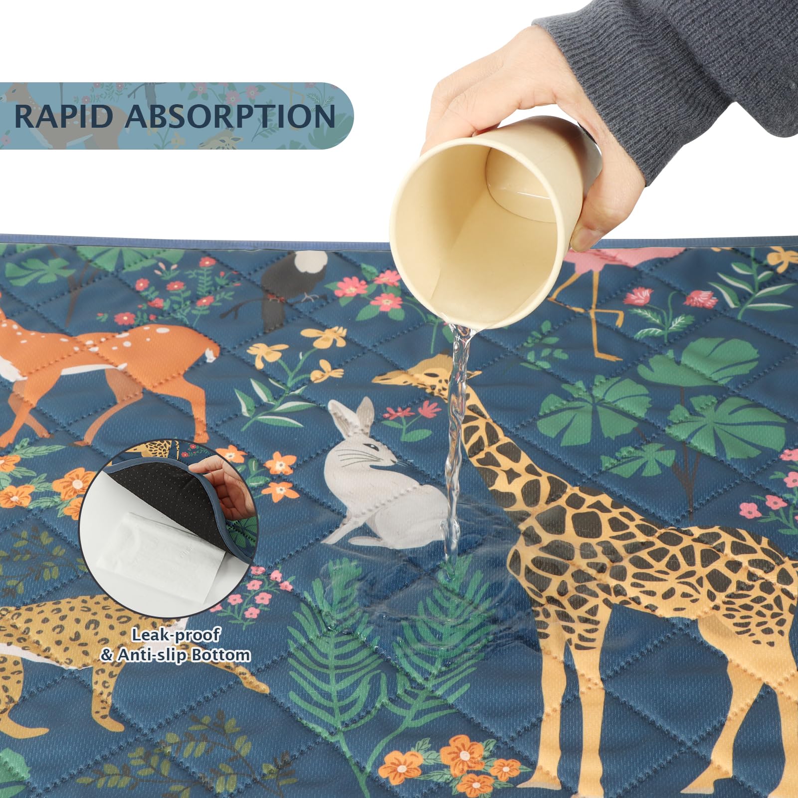 IEUUMLER 2 Pezzi Tappetini Lavabili igienici per Cani, Asciugatura Rapida Tappetino per Addestramento del Cane Riutilizzabile per Gatti, Cani, Conigli, Porcellini d'India EU013