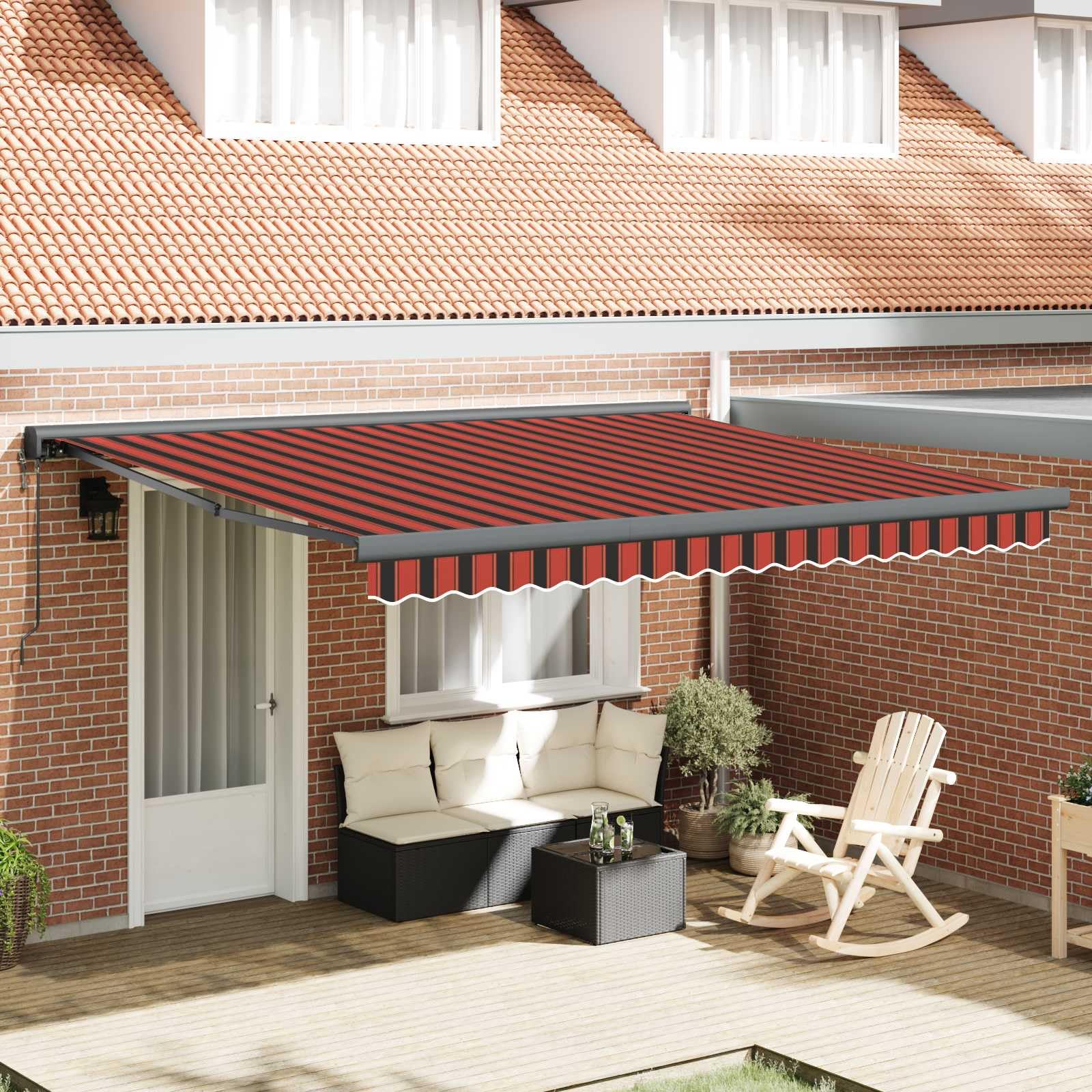 Auvent manuel rétractable tissu pliable extérieur pour fenêtre et porte