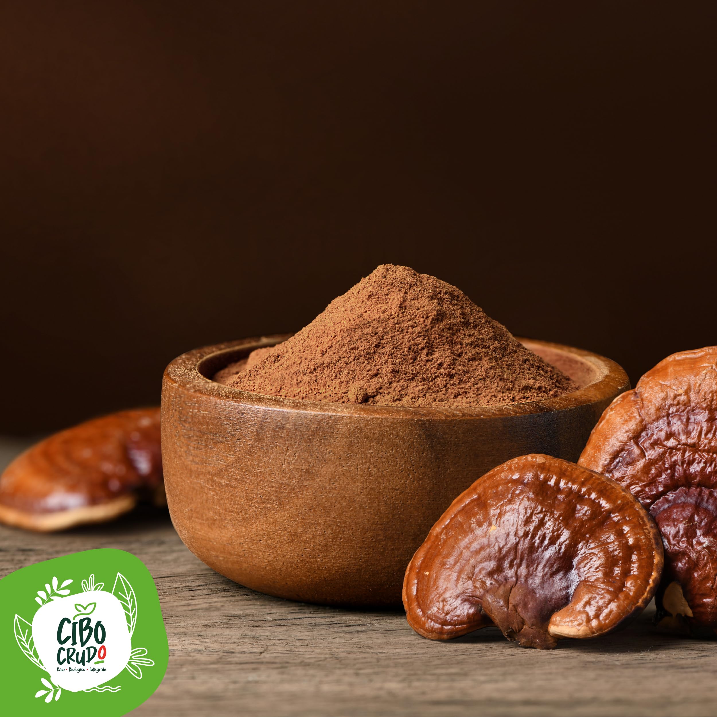 Reishi Ganoderma Lucidum Puro e Bio in Polvere - 300g. Fungo Reishi Biologico Essiccato al Sole e Macinato a Basse Temperature. Funghi medicinali Fonte di Antiossidanti, Fungo Cinese Reishi