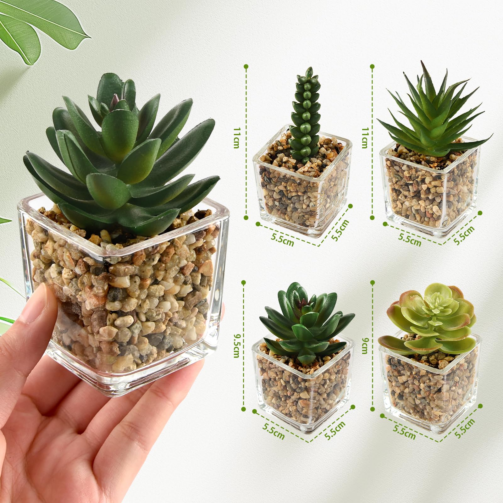 Duscdesp Lot De 6 Plantes Artificielles D'intérieur - Plantes Succulentes Décoratives En Pot - Plantes Succulentes Artificielles En Plastique Pour Bureau, Salle De Bain, Bureau, Chambre à Coucher