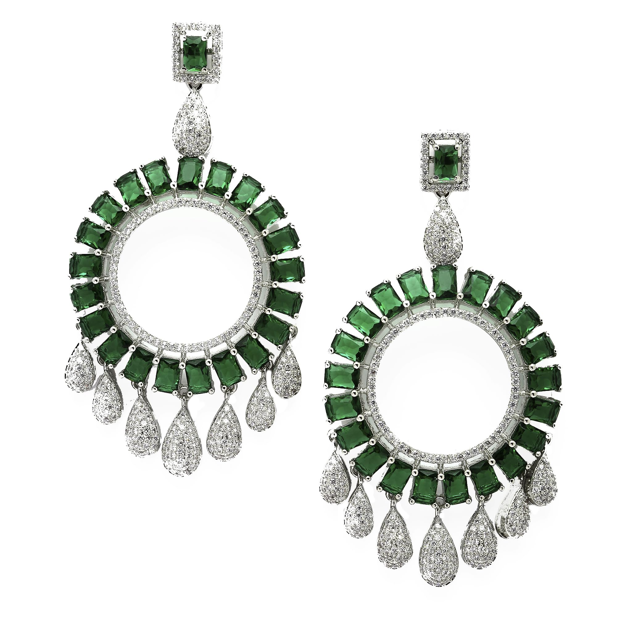 See full amazon price history chart for ZENEME Rhodium-Plated American Diamond Studded Circular Shaped Handcrafted Drop Earrings For Girls and Women (Green) ZENEME Rhodium-Plated American Diamond Studded Circular Shaped Handcrafted Drop Earrings For Girls and Women (Green) (B0CG959JYB) Amazon Price History, Amazon Price Tracker