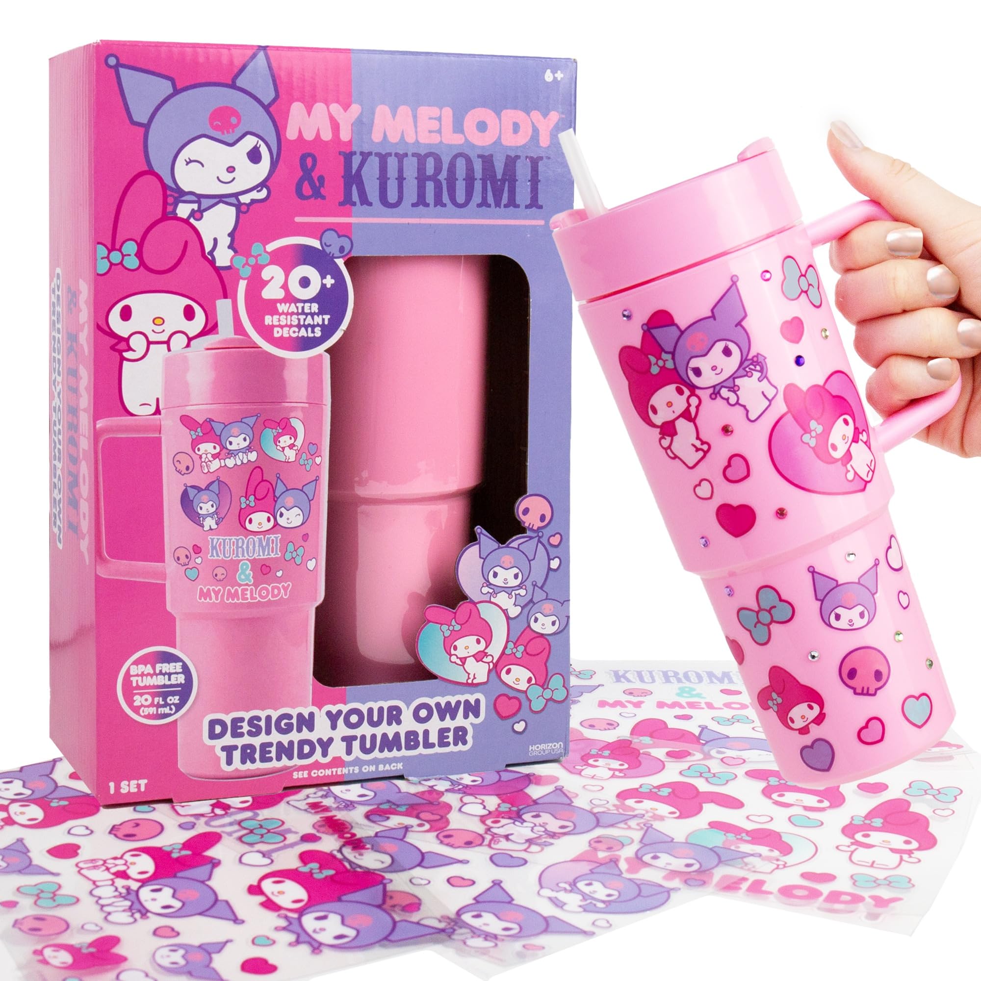 Amazon.com: My Melody & Kuromi Design Your Own Trendy Tumbler, 20