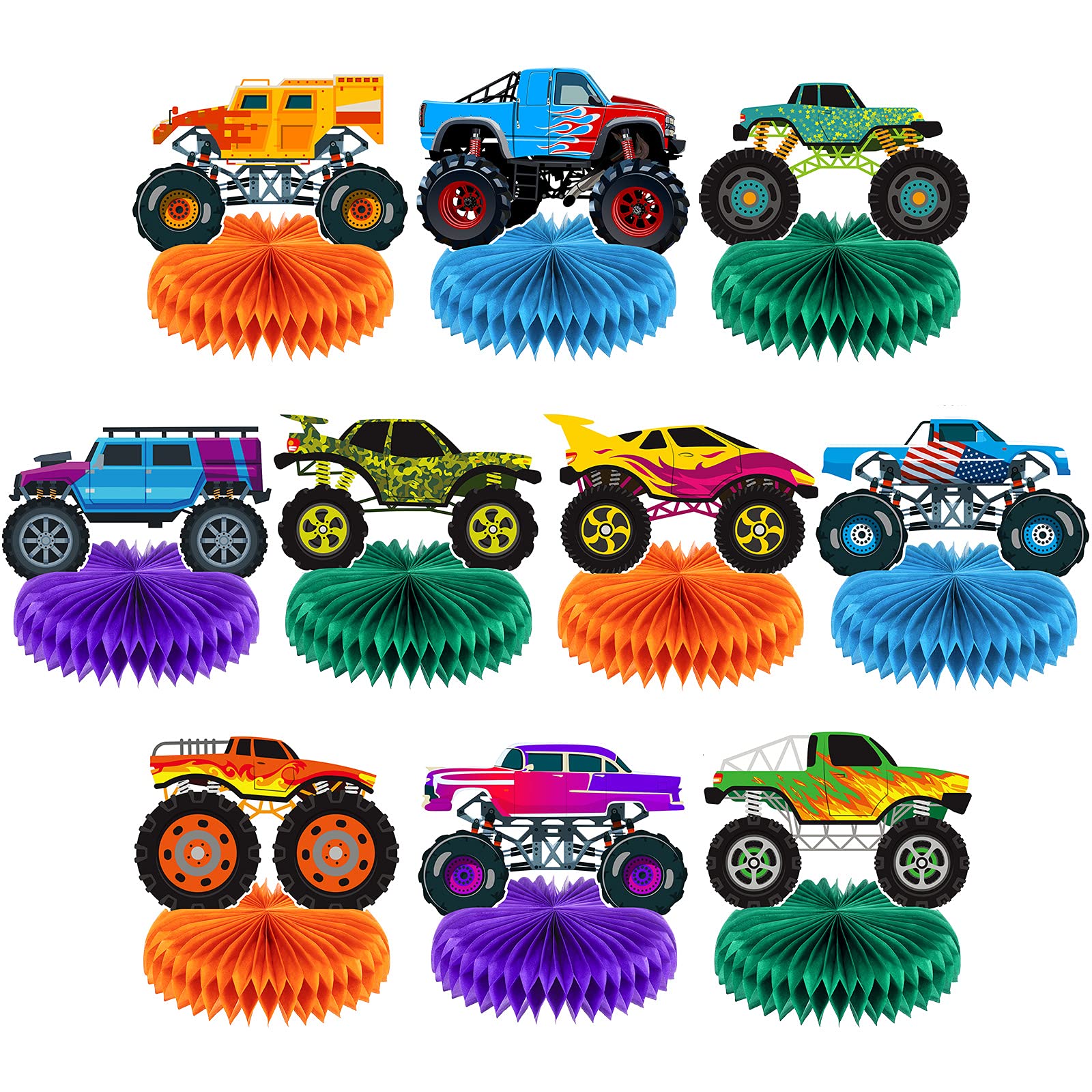Buy Set of 10 Monster Truck Centerpieces Monster Truck Party