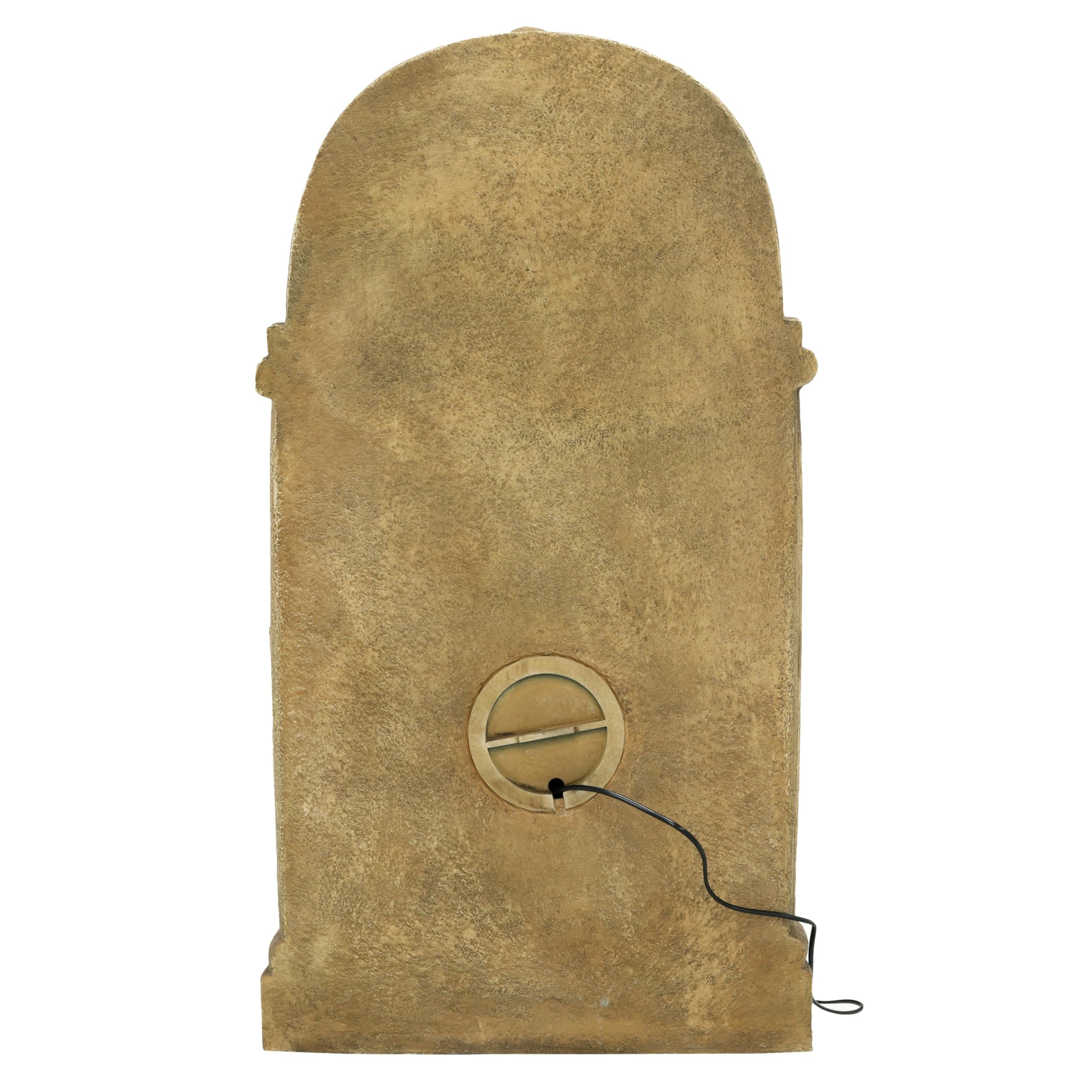 Fontana da giardino, fontana decorativa, stile antico, 230 V, gioco d'acqua per giardino, laghetto da giardino, terrazza, balcone, rubinetto, bacino, in piedi, design ad arco (marrone-1)