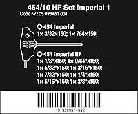 Vista 2 de Wera - 5023451001 454/10 HF Set Imperial 1 Screwdriver Set T-Handle Screwdrivers Hex-Plus with Holding Function, Imperial, 10 Pieces