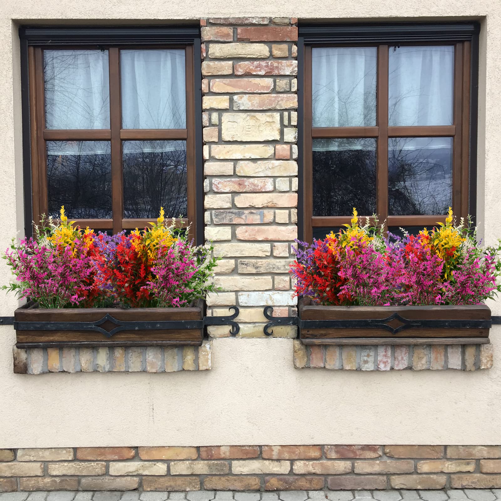 Buiten Decoratieve Planten 12 Bundels Kunstbloemen Buiten Nep Bloemen Faux Plastic Planten Tuin Veranda Raamdoos Decoreren Tuin Balkon Enz