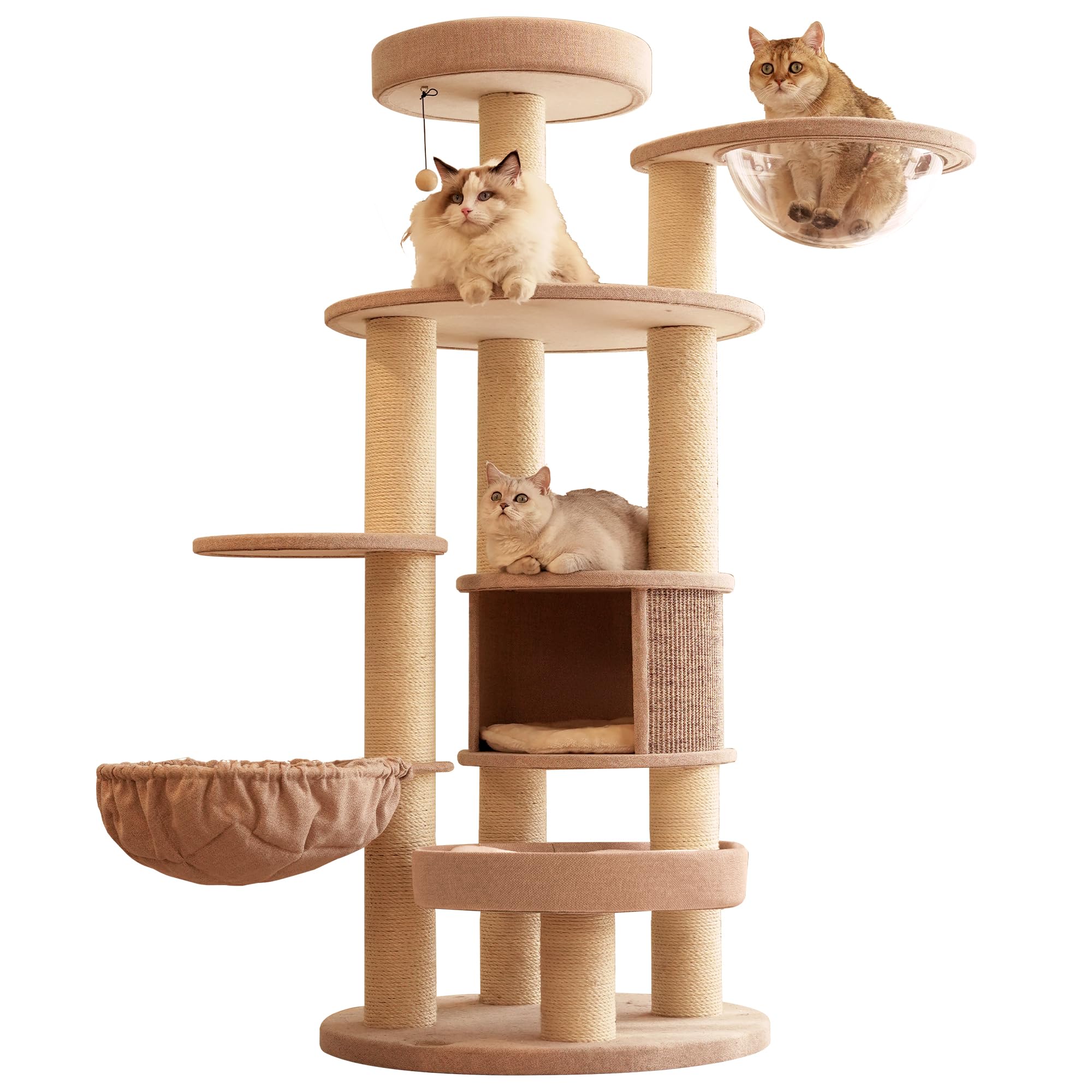 Extra Large Cat Tree for Maine Coon,65 Inches Tall Cat Tree Tower