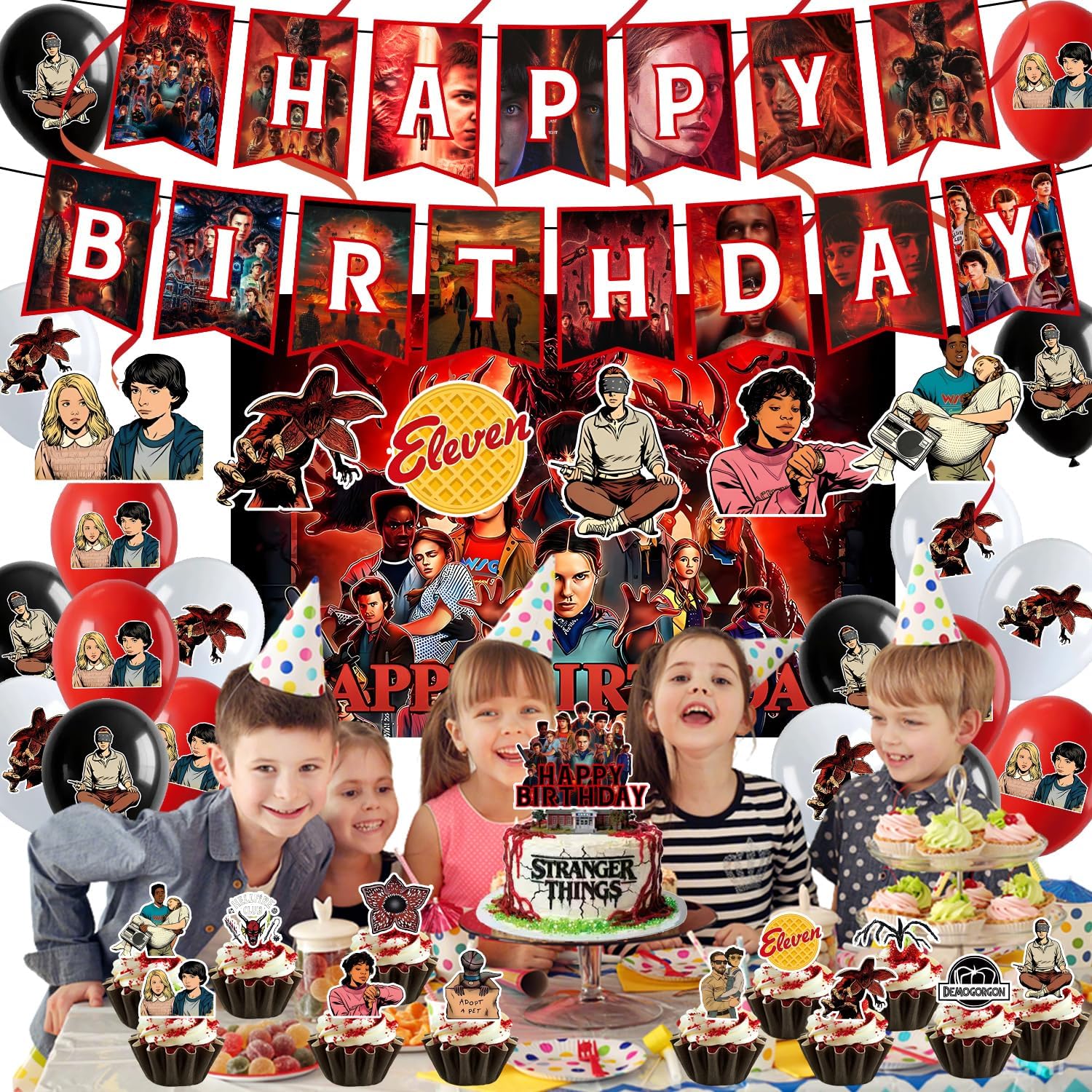 Birthday Queue Decorations, Including Background, Balloons, And Cake Decorations; Pink Girl School Classroom Decorations, Fan Meeting, Birthday Party (Style C)