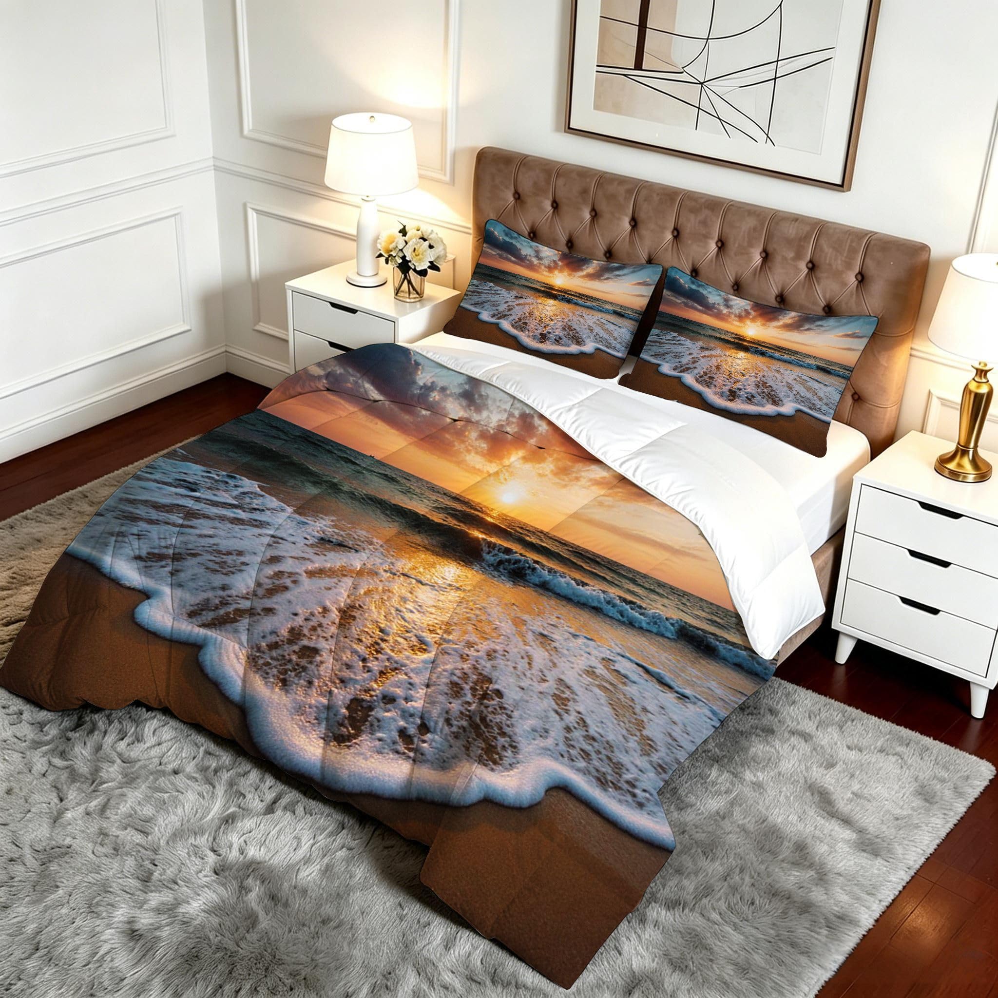 Edredón Cama 90, 150x200 cm, Olas Azules, DQ567