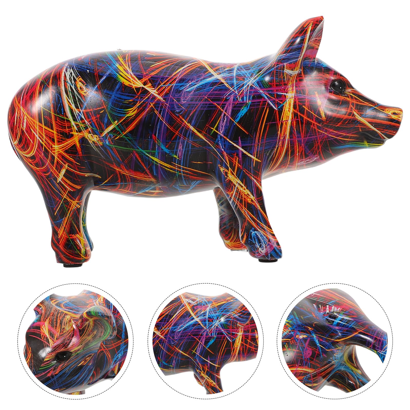 Toyvian Statua di Maiale Scultura Animale da Collezione in Resina Colorata e Decorativa per Mensole e Arredamento Casa, per Appassionati e Collezionisti