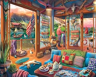 White Mountain Puzzles Lakeside Cabin, 1000 Piece Jigsaw Puzzle